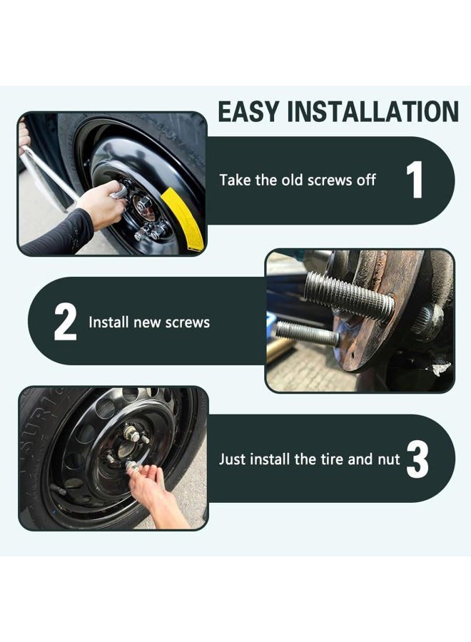 HEVLE 10PCS Car Wheel Studs, M12x1.5 Essential Car Accessories Lug Bolts Secure Wheel Hubs Compatible with Toyota Chevy Lexus Scion Pontiac, Replaces OEM#9094202067, 90942-02037 (10PCS) - Image 5