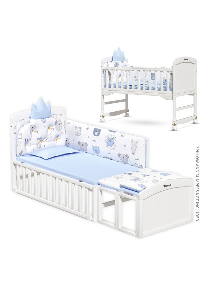 7-In-1 Convertible Bedside Crib With Mattress, Mosquito Net And Detachable Wheels, 0 - 12 Years, White - pzsku/ZCBBB0C75BA87723E051BZ/45/_/1674294512/7f576fdb-a623-41cd-afb2-35e26afc2091