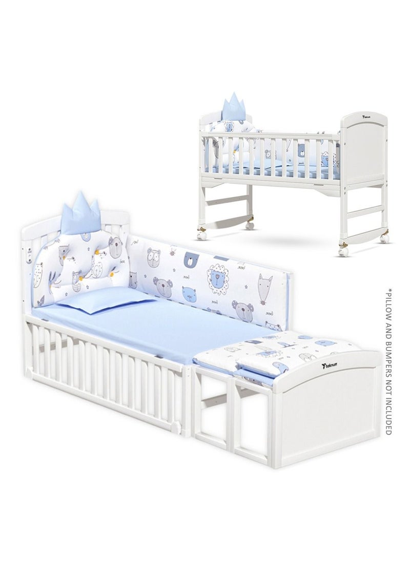 TEKNUM - 7-In-1 Convertible Bedside Crib With Mattress, Mosquito Net And Detachable Wheels, 0 - 12 Years, White - Image 1
