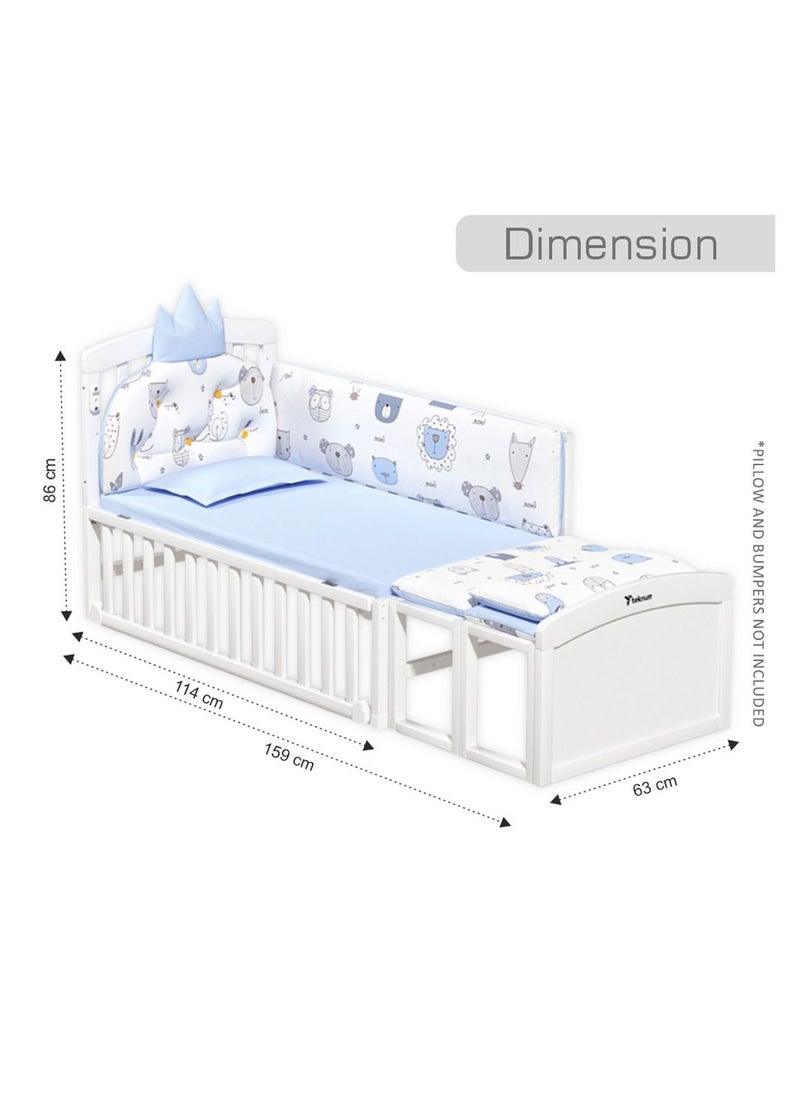 TEKNUM - 7-In-1 Convertible Bedside Crib With Mattress, Mosquito Net And Detachable Wheels, 0 - 12 Years, White - Image 1