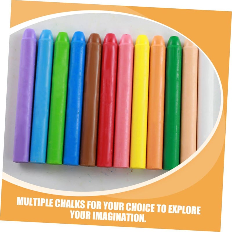 Water Soluble Dust Color Chalks 12 Pack For Blackboard Playground Drawing Easy Wipe - Image 4