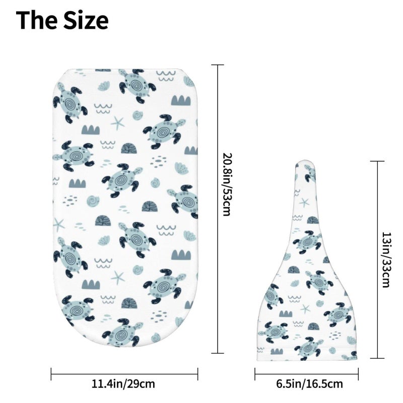 Lcokin Sea Turtle Baby Stuff Swaddle Blanket Set with Beanie Hat for Boys and Girls, Soft and Stretchy Newborn Swaddle Wrap Blanket Shower Gift - Image 4