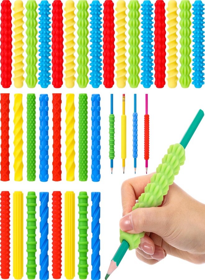 YooNotee 32 Pack Textured Silicone Pencil Grip, Sensory Fidget Sleeves for Adults with ADHD & Autism Anxiety Relief, Travel Fidget Tool for Focus, Calm, and Fine Motor Skills - Image 1
