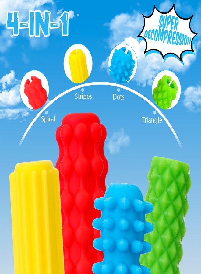 YooNotee 32 Pack Textured Silicone Pencil Grip, Sensory Fidget Sleeves for Adults with ADHD & Autism Anxiety Relief, Travel Fidget Tool for Focus, Calm, and Fine Motor Skills - Image 4