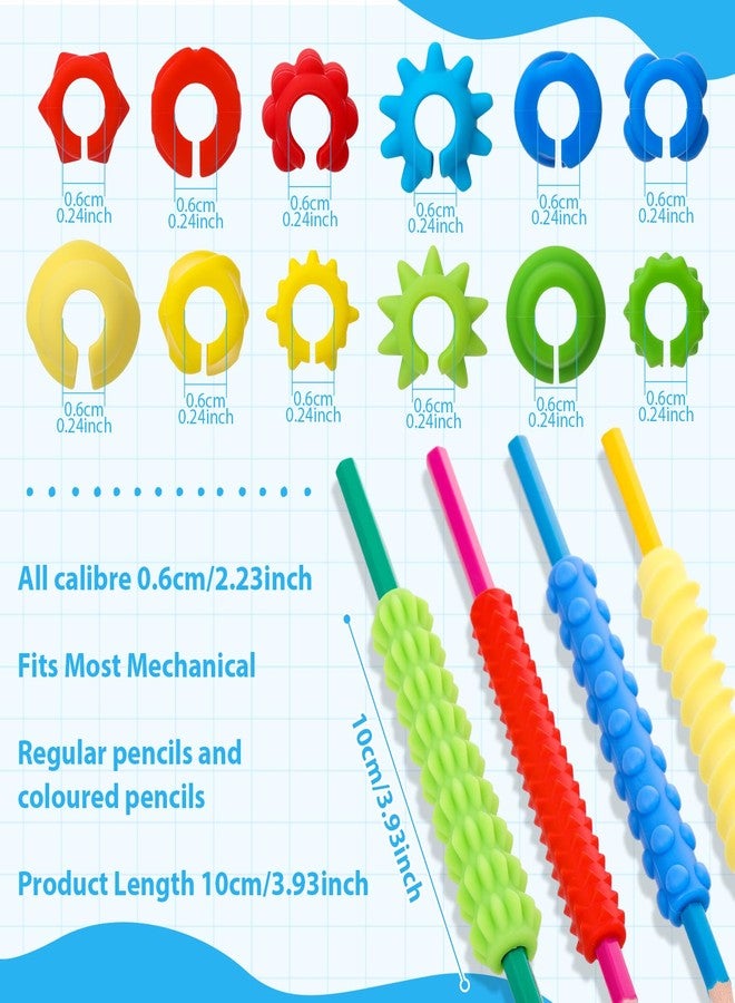 YooNotee 32 Pack Textured Silicone Pencil Grip, Sensory Fidget Sleeves for Adults with ADHD & Autism Anxiety Relief, Travel Fidget Tool for Focus, Calm, and Fine Motor Skills - Image 2