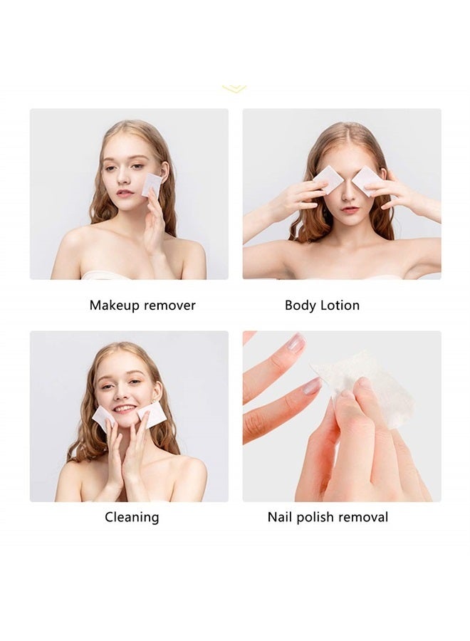 Aturmon 1000 Pcs Ultra Thin Makeup Facial Cotton Pads, Soft Lint Free Dry Nails/Lips/Eyes Polish Remover Pads, Square Cosmetic Beauty Cotton Pads, Non-Woven Cotton Makeup Remover - Image 4