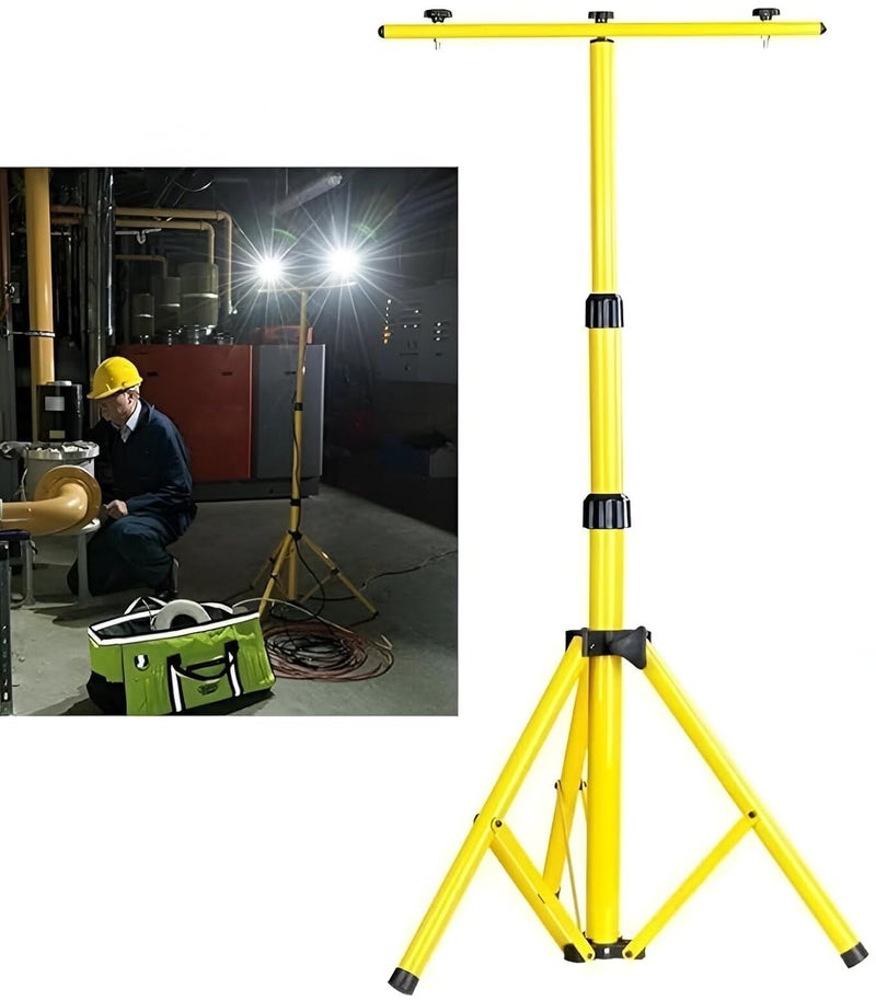 STELA DL-2S 5.1ft Dual Flood Light Adjustable and Foldable Tripod Stand Telescoping Steel Floodlight Stand Heavy Duty Construction Tripod Stand for Home and Job Site Lighting - Image 5