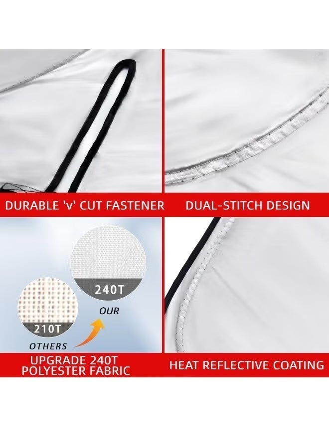 مظلة شمسية للزجاج الأمامي للسيارة، غطاء عاكس للشمس وقابل للطي، يحجب 99% من الأشعة فوق البنفسجية، ملحق داخلي لظل نافذة السيارة لمعظم السيارات وسيارات الدفع الرباعي والشاحنات - Image 5