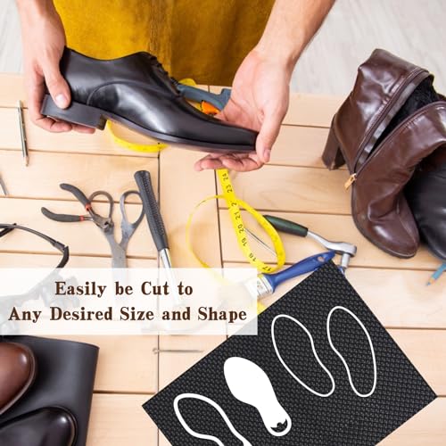 EACOZY Shoe Rubber Sole Sheet, 1.2MM Thick Shoe Sole Repair Rubber, Non-Slip Soling Sheet for Bottom of Shoe, Black - Image 5