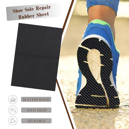 EACOZY Shoe Rubber Sole Sheet, 1.2MM Thick Shoe Sole Repair Rubber, Non-Slip Soling Sheet for Bottom of Shoe, Black - Image 3