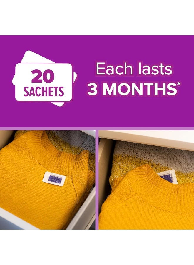 Acana Pack of 20 Moth Killer & Freshener Sachets with Lavender Fragrance - Image 3