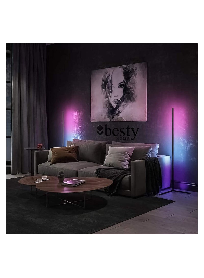 إلترازون Corner Floor Lamp Smart RGB Adjustable Brightness, Color Changing LED Minimalist Nordic Floor Lamp , Light for Living Room Decor, for Party - Image 4