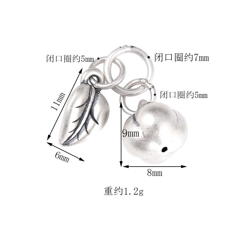 S999 Pure Silver Lotus Seed DIY Charm Pendant 1# Persimmon leaves have success 
