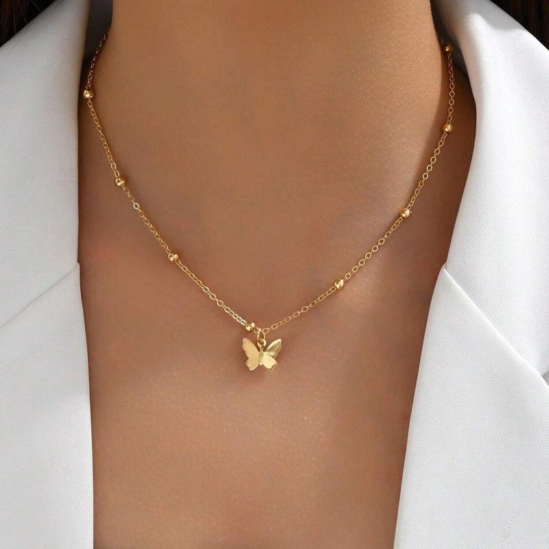 Your Always Charm Butterfly Back Chain Necklace Body Jewelry Gold Backdrop Necklace Dainty Body Chain Jewelry for Women Layered Backdrop Chains - Image 4
