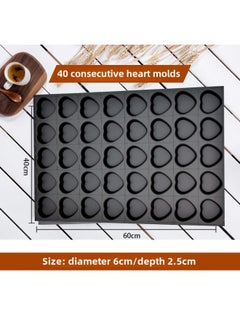 Generic Kindergarten Non-stick Chicken Cake Mold 40*60 Animal Baking Tray Commercial Oven Anhydrous Crispy Bear Paw-Specifications:40 Consecutive Heart Molds  - Image 1