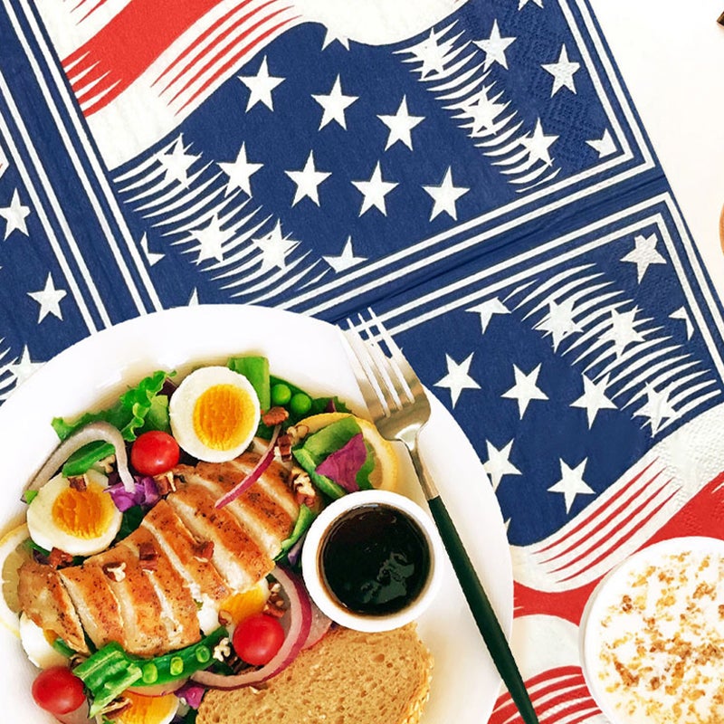 40pcs Independence Day Disposable Napkins American Flag Printed Tissue Napkins Paper Towel for Party Festival - Image 3