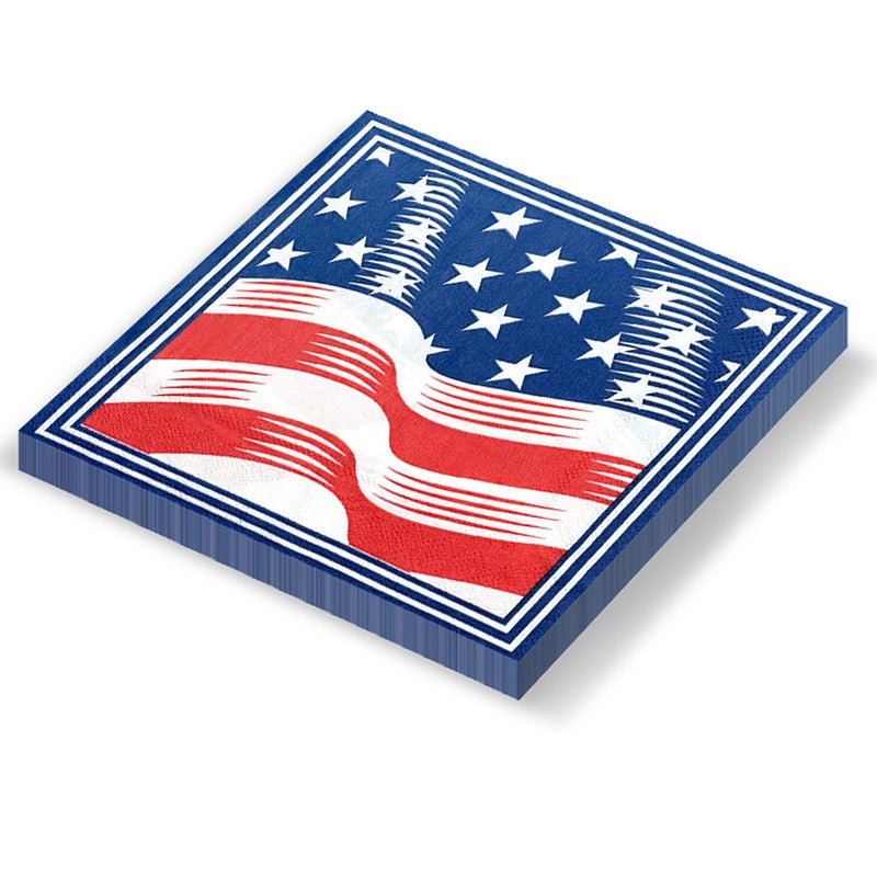 40pcs Independence Day Disposable Napkins American Flag Printed Tissue Napkins Paper Towel for Party Festival - Image 1