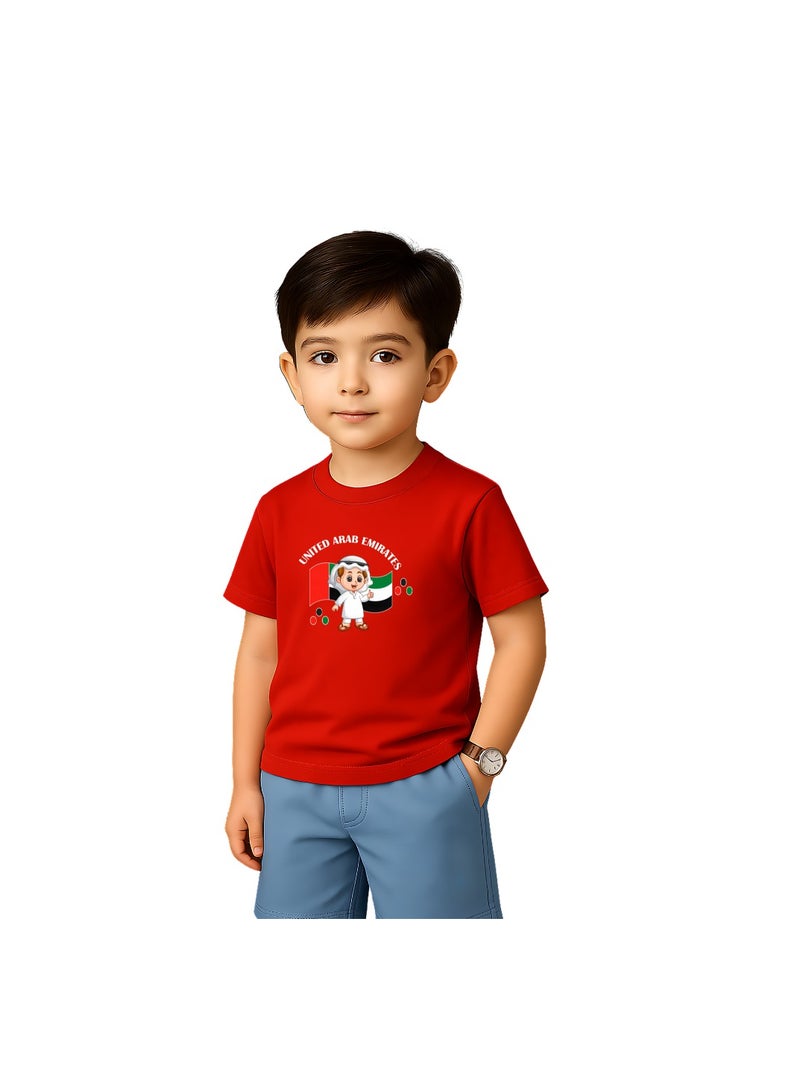 UAE Celebration T-Shirt For Boys-Printed Design Short Sleeve Tee For Celebrations Day,School Events, Holidays-Kids Comfortable And Stylish T-Shirts - Image 1