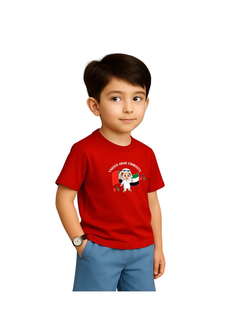UAE Celebration T-Shirt For Boys-Printed Design Short Sleeve Tee For Celebrations Day,School Events, Holidays-Kids Comfortable And Stylish T-Shirts - Image 2