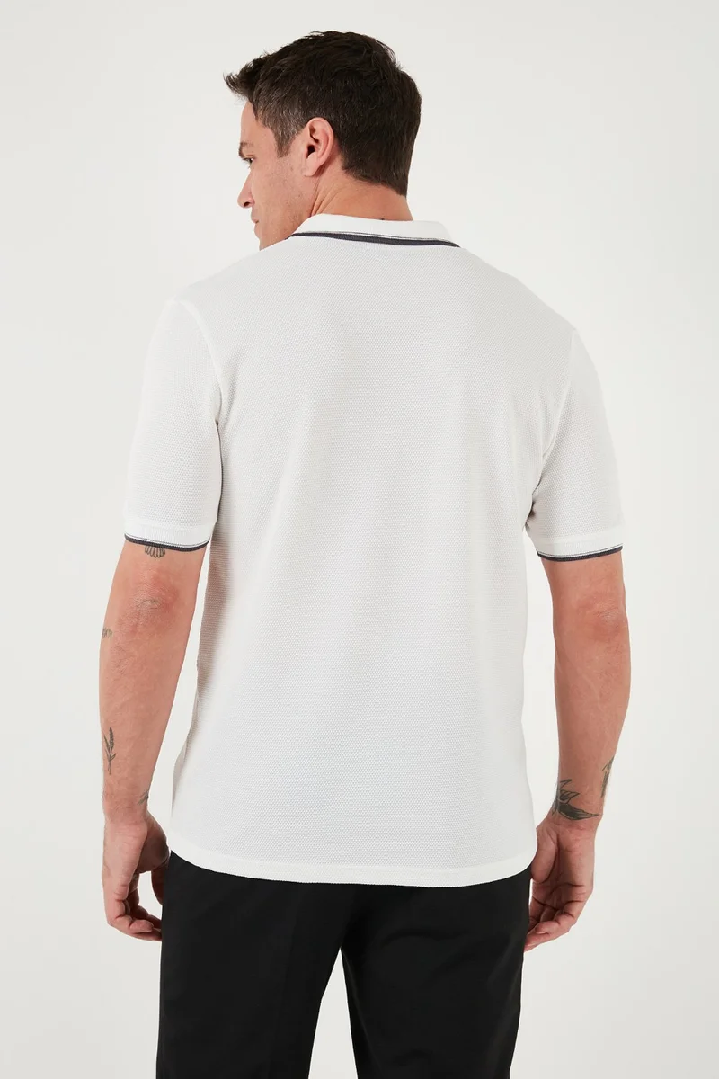Buratti Stretch Cotton Regular Fit Stripe Detailed Polo Neck T Shirt Men's Polo Neck T Shirt 5902768