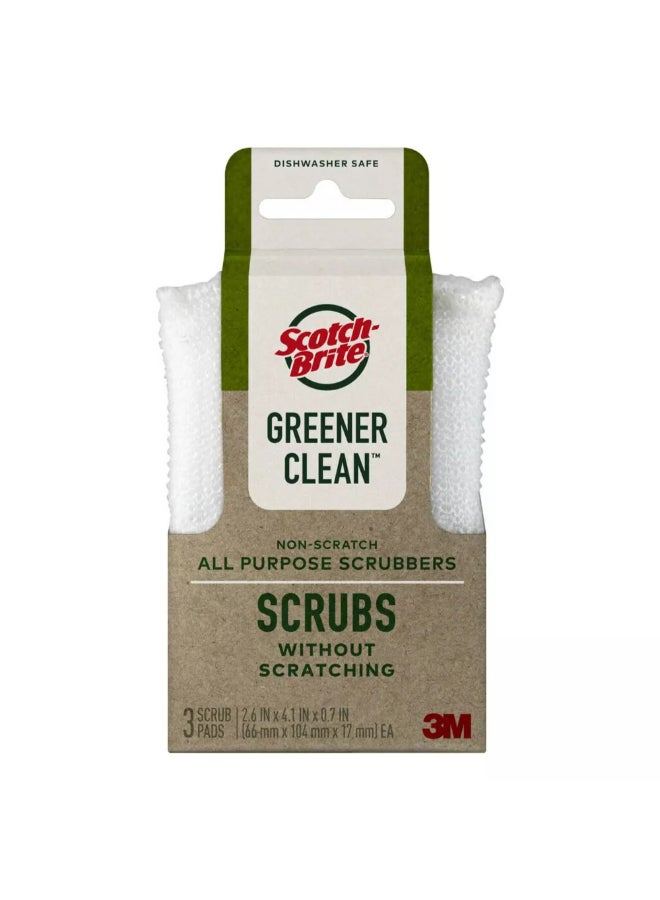 Scotch Brite Greener Clean Non-Scratch All Purpose Scrubber White 0.7 x 4.1 x 2.6 Inch 7526882 - Image 1