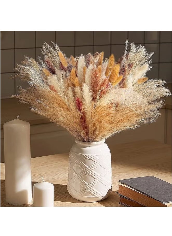 YelaJoy Natural Dried Pampas Grass Bouquet 100 Pcs Dried Reed Flowers Boho Home Decor Fluffy Stem Bouquet for Home Table Decorations Wedding Floral Arrangements - Image 2