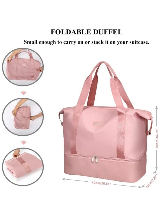 شنطة سفر دفل جريندفات مقاومة للماء، كبيرة - زهري - Image 1