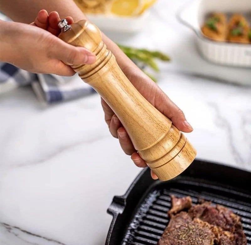 Salt and Pepper Mill/Grinder, Solid Wood, With Adjustable Coarseness, Premium Spice Grinder ‎Salt & Pepper Grinder/Grinder, Solid Wood, Adjustable Grinding, Premium Spice Grinder - Image 1
