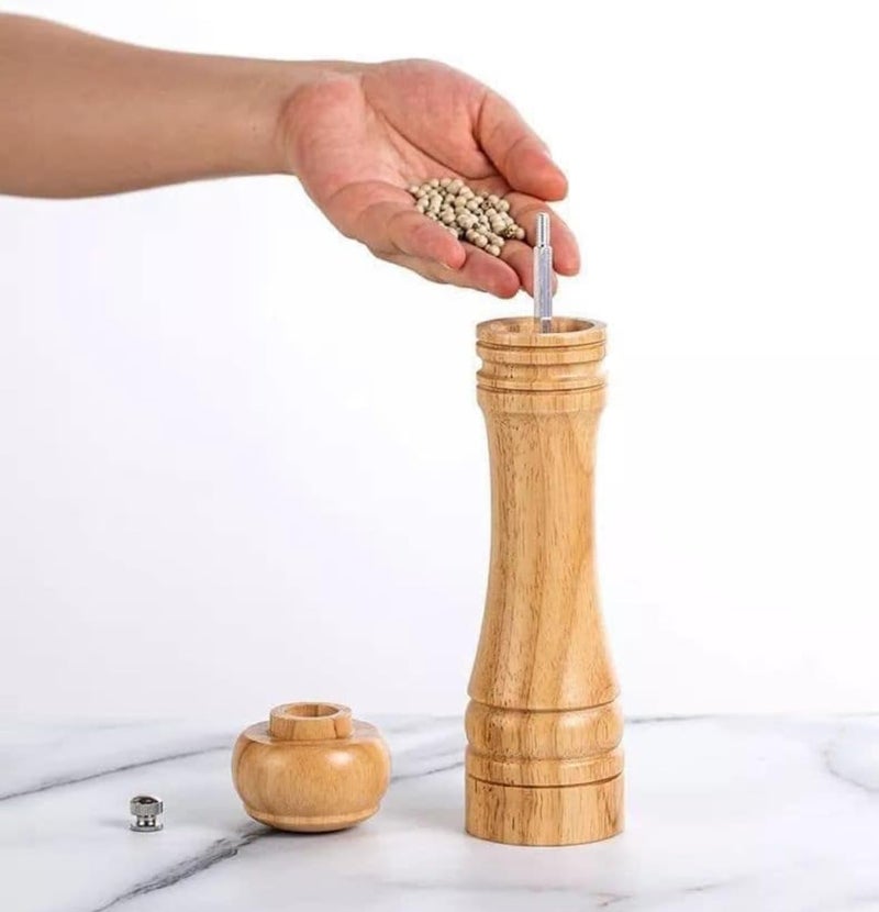 Salt and Pepper Mill/Grinder, Solid Wood, With Adjustable Coarseness, Premium Spice Grinder ‎Salt & Pepper Grinder/Grinder, Solid Wood, Adjustable Grinding, Premium Spice Grinder - Image 3