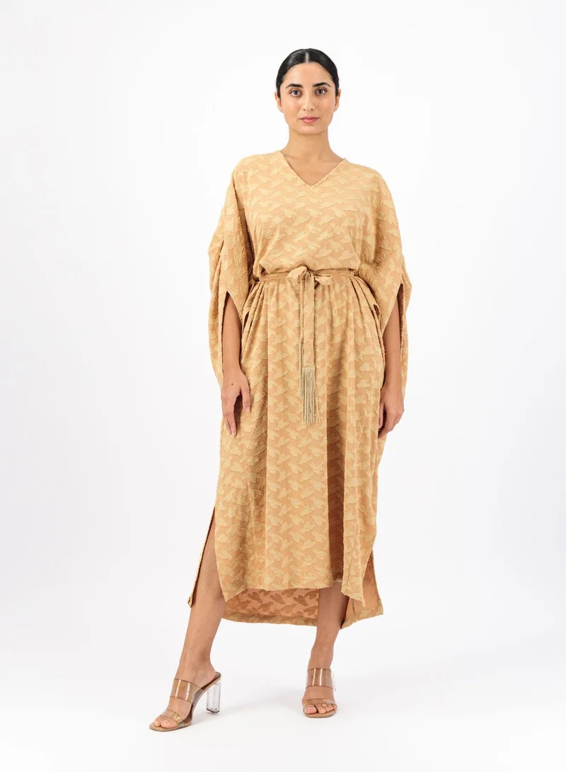 ELVA ELVA Casual Womens Dress with a Modern Design | Womens Dress made of Satin Material with  V-neck and short sleeves | Fashionable to Wear on Various Occasions | Color Beige , Sizes S,M,L