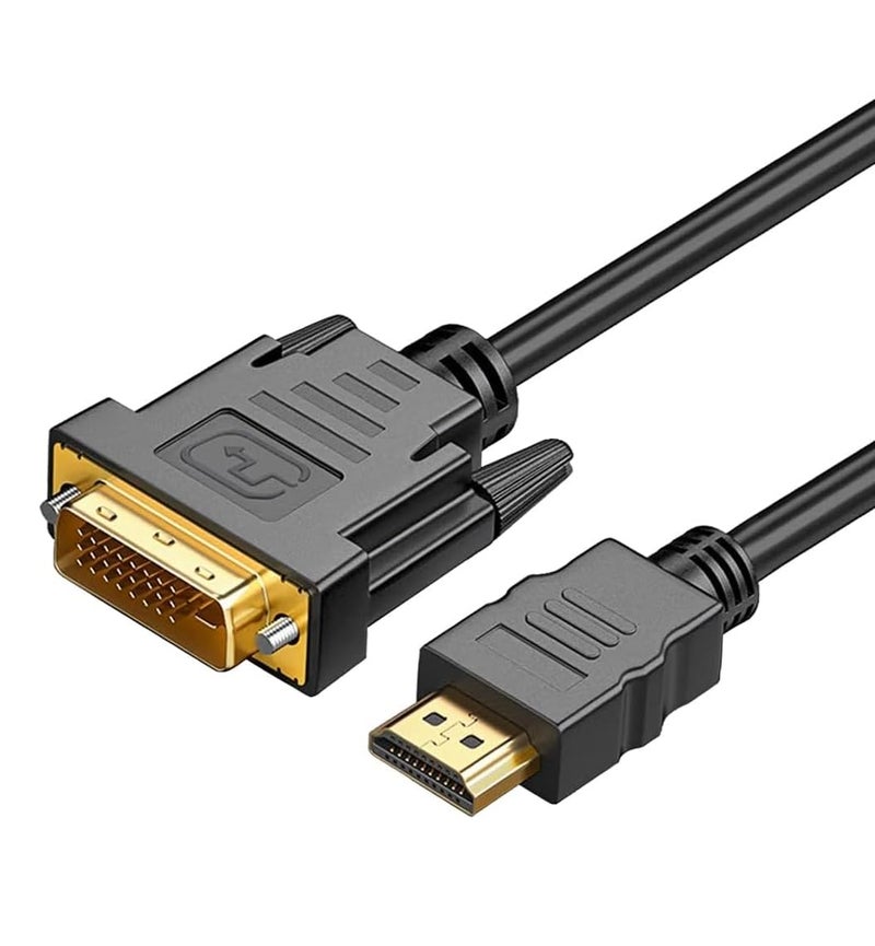 ETZIN كابل محول HDMI إلى DVI بطول 1.5 متر، ثنائي الاتجاه 1080p DVI-D إلى HDMI كابل ذكر إلى ذكر، HDMI إلى DVI-D لراسبيري باي، روكو، إكس بوكس ون، PS3/4/5، بلوراي، سويتش. (EPL-1203H) - Image 1