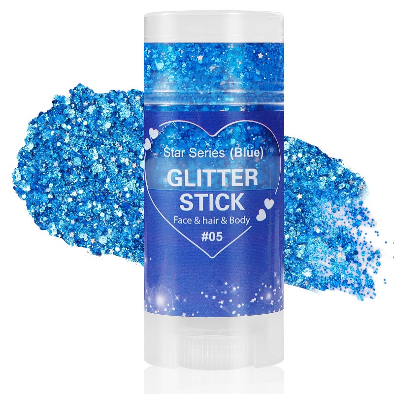 Mysense Blue Face Hair Body Glitter Stick4th of July Accessories and Outfits for Women Girls KidsUSA Flag Makeup for Independence Day Memorial Day Veterans DayFestival Rave Accessories - Image 3