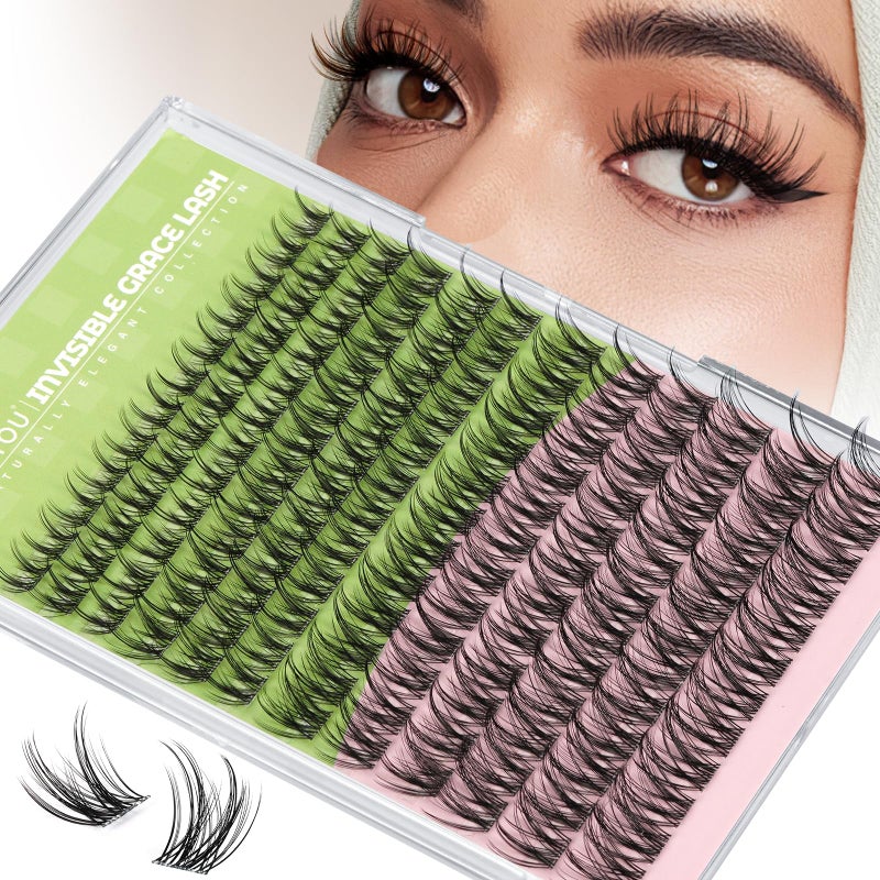 KEYYOU Fairy Angel Lash Clusters Manga Lash Extension D Curl 144Pcs Eyelash Extension Wispy Natural Invisible Band Lash with Waterproof DIY Lash Extension at Home(Angel-D-8-18MIX) - Image 1
