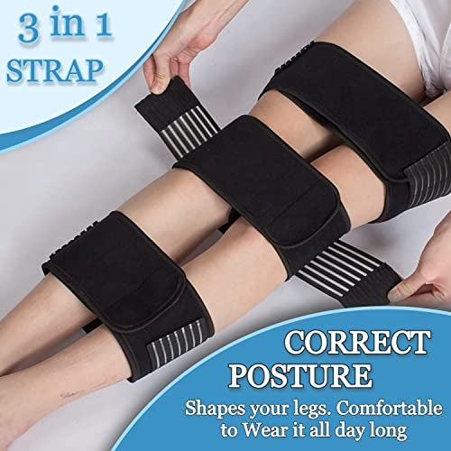 NUCARTURE Adjustable Bow Leg Correction Belt for Men Women Knock Knee Corrector O/X Type Legs Belt for bowed Leg Straightener Brace Knee Genu Valgum o/x Support belt Day & Night (X-Large,Black) - Image 5