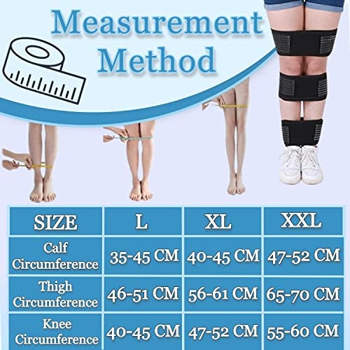 NUCARTURE Adjustable Bow Leg Correction Belt for Men Women Knock Knee Corrector O/X Type Legs Belt for bowed Leg Straightener Brace Knee Genu Valgum o/x Support belt Day & Night (X-Large,Black) - Image 3