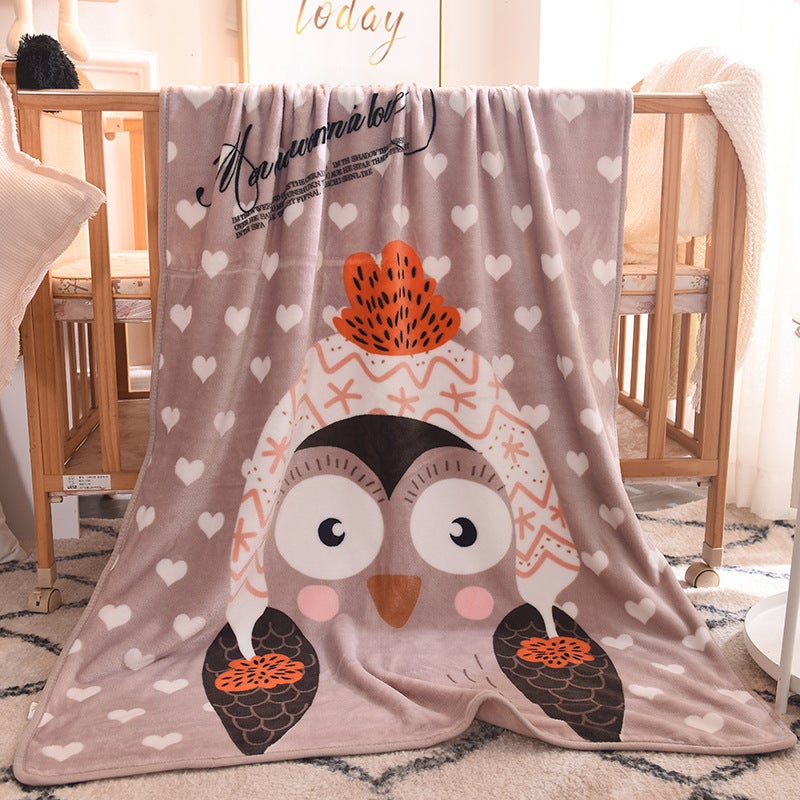 Cartoon Kids Blanket Soft Fleece Four Season Gift Penguin 