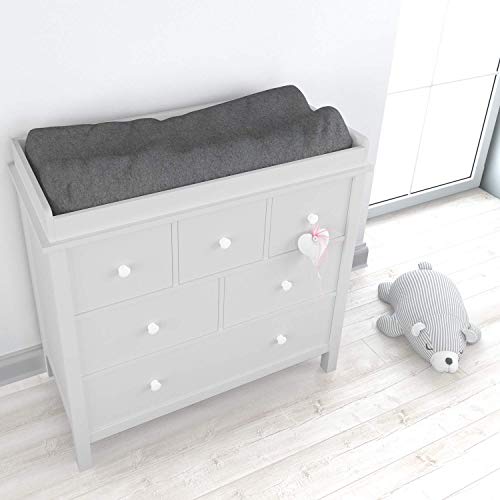 Cuddly Cubs Changing Pad Covers – 2 Pack – Snuggly Soft Plush Cotton Changing Table Covers for Boy, Girl – Fits Perfectly on Summer Infant and Other 16 x 32 Baby Changing Table Pads – Heather Grey - Image 5