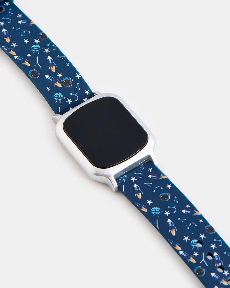 ردتاغ ساعة رقمية مطبوعة بألوان متعددة للأولاد