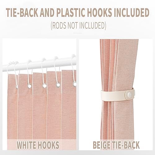 Vatge Doorway Curtains Accordion Pink Curtains for Girls' Room Door, Closet Doors Curtain, 80 Inch Long Privacy Curtains for Room Divider and Open Closet, 1 Panel with Tieback, W39 x L78, Pink - Image 3