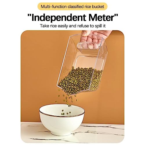 Jolfay Airtight Food Storage Containers Rice Dispenser Countertop Cereal Grain Pulses Container Sets 6 Grids Rotating Canisters With Durable Lid Rice Bucket (Small),Multicolor - Image 2