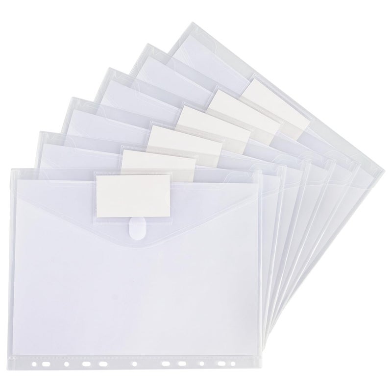 Tamaki 6 Pack Binder Pocket Organizer Binder Folders for 11 Ring, Letter Size, Poly Binder Pockets with Closure for School Supplies, Clear - Image 1