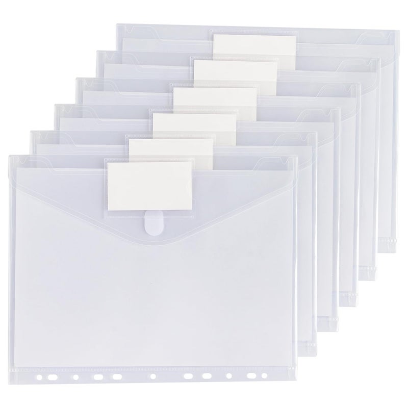 Tamaki 6 Pack Binder Pocket Organizer Binder Folders for 11 Ring, Letter Size, Poly Binder Pockets with Closure for School Supplies, Clear - Image 2