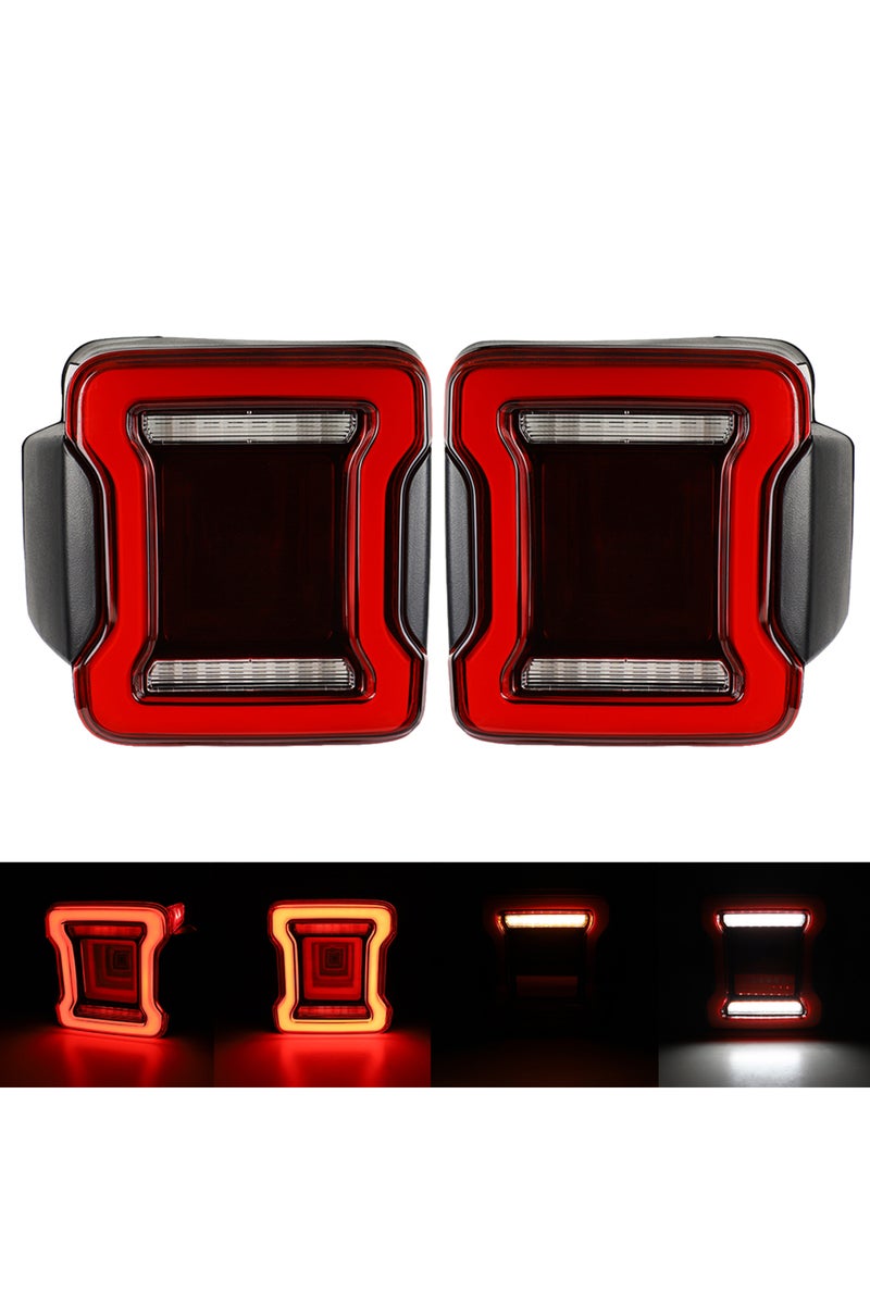 Euro Version 2x LED Tail Lights For Jeep Wrangler JK 2007-2018 Brake Lamp Reverse Daytime Running Li