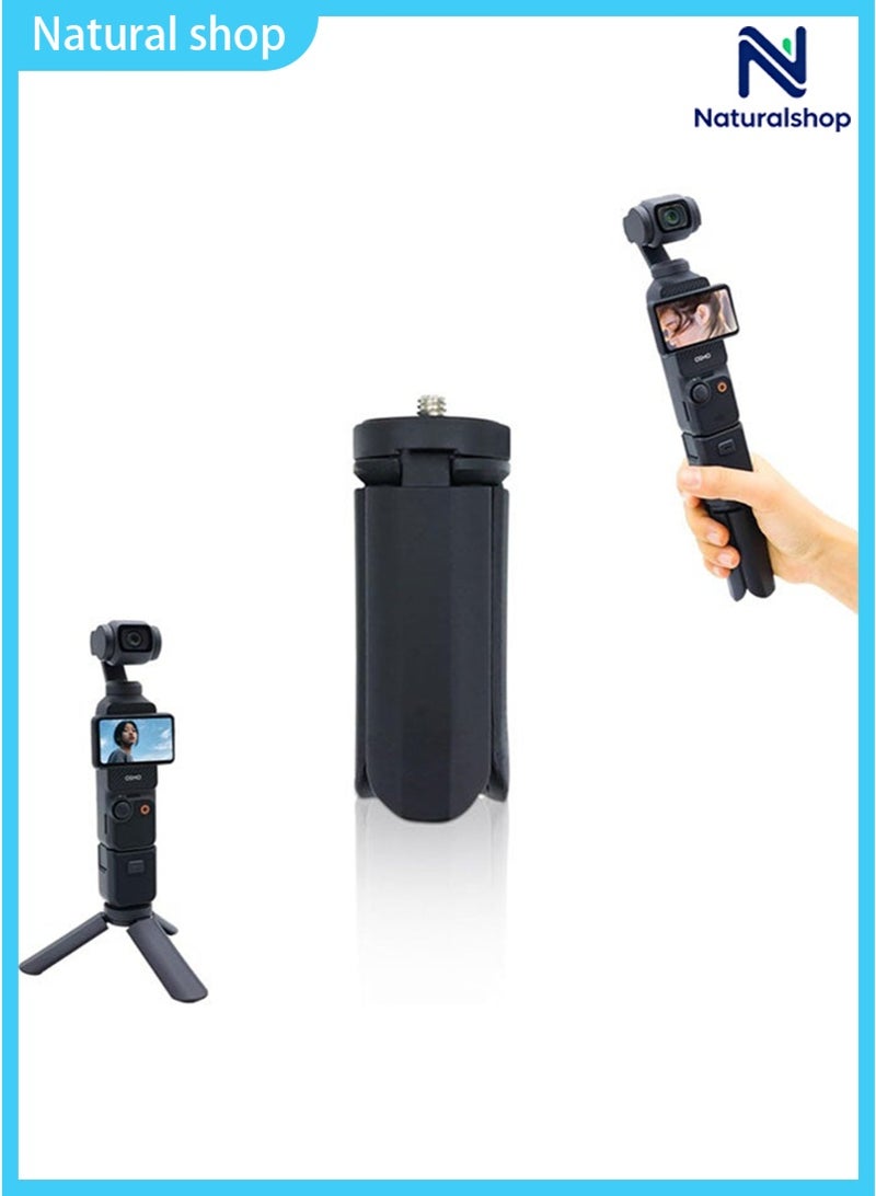 naturalshop Mini Tripod for DJI Osmo Pocket 3 & 2 Camera, Portable Tripod Stand Black Tripod Mount Selfie Stick Tripod Compatible with Osmo Pocket 3 & 2 - Image 1