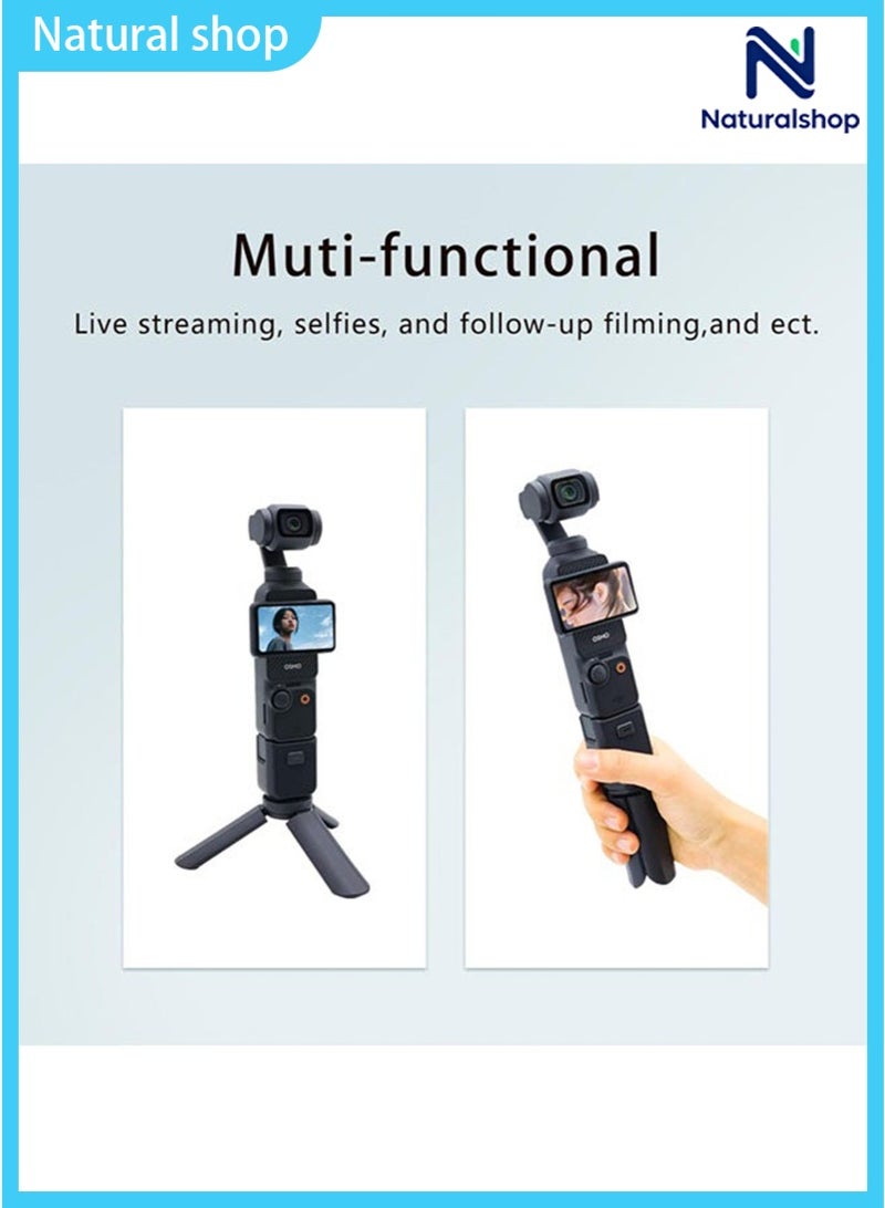naturalshop Mini Tripod for DJI Osmo Pocket 3 & 2 Camera, Portable Tripod Stand Black Tripod Mount Selfie Stick Tripod Compatible with Osmo Pocket 3 & 2 - Image 4