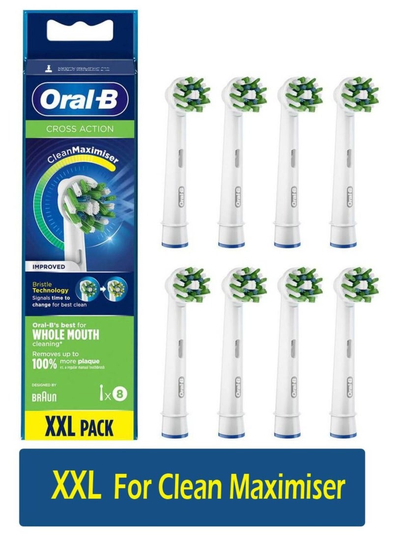 Oral-B - 8-Piece Cross Action Clean Maximiser Edition Replacement Head for Electric Toothbrush XXL Powered by Braun - Image 1