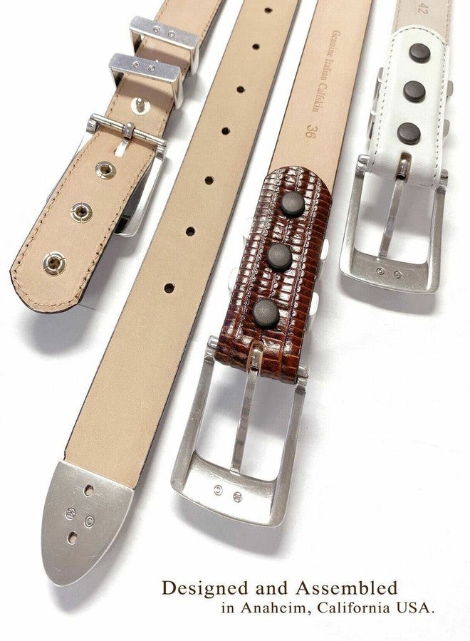 Belts.com Kaymen Italian Calfskin Leather Designer Dress Golf Belts for Men 1-1/8" Wide (38, Lizard Black) - Image 5