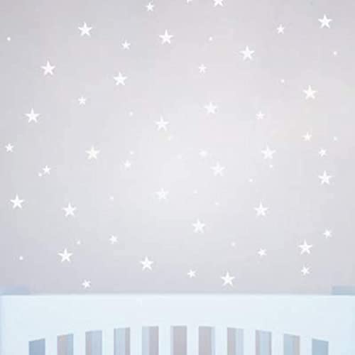 The Boho Design Stars Wall Decals Peel and Stick for Kids, Baby Bedroom Nursery and Living Room, Tribal TeePees Vinyl Wall Stickers Decor (White) - Image 2