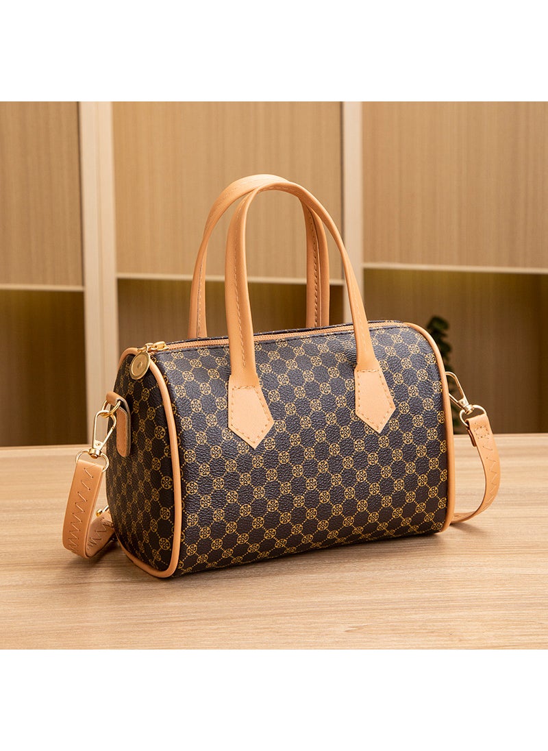 2023 Clover Printed Large Tote Pillow Bag Apricot