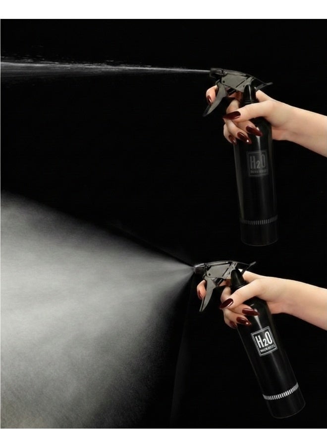 اتش 2 او رشاش مياه احترافي 500 مل – بخاخ تصفيف الشعر والتجميل بخاصية الرذاذ الناعم والمتوازن – متعدد الاستخدامات لترطيب الشعر والبشرة وتبريد الجسم وري النباتات الصغيرة – تصميم محمول وخفيف الوزن مع زر ضغط سهل – مثالي للاستخدام في صالونات الحلاقة والمنزل والسفر – أسود - Image 2
